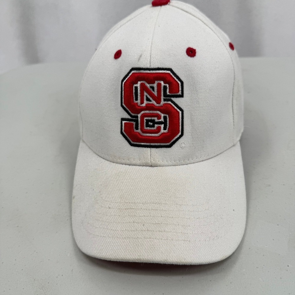 NC State Wolfpack Large Baseball Cap White Red Embroidered Logo Top of the World